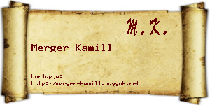 Merger Kamill névjegykártya